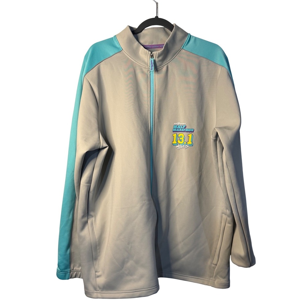 Disney Track Jacket Gray 2023 Walt Disney World Half Marathon‎ XXL Adult Run